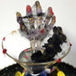 Creepy, Ghostly, Candy Dish, with Skeleton Hand in Resin, Blue Glass