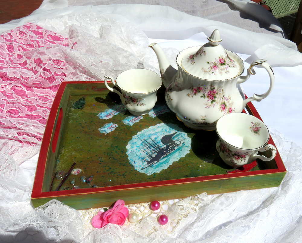 Serving Tray, Welcome to the Lake, Loon and Canoe