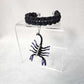 Scorpion Braided Black  Open Bracelet