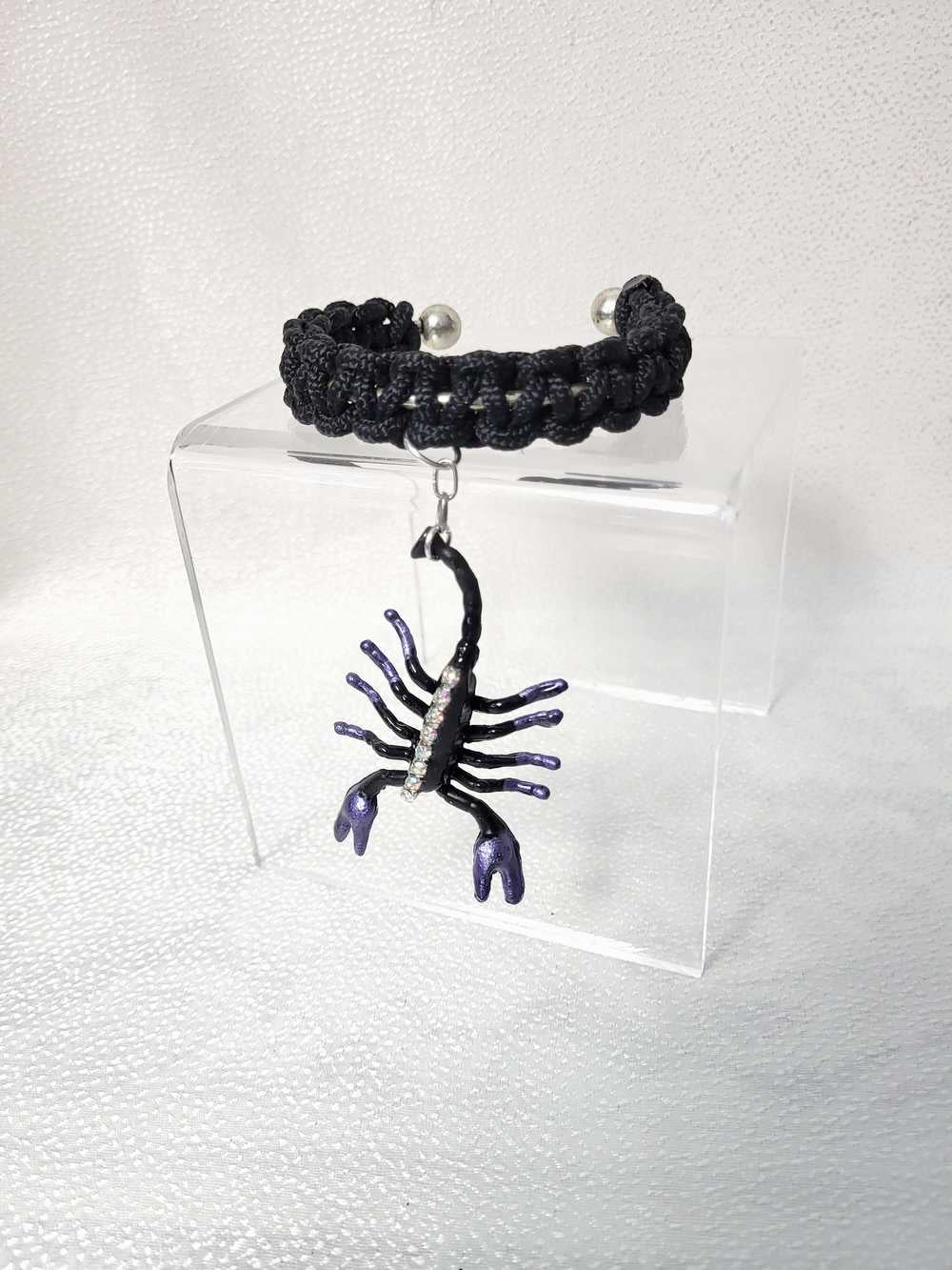 Scorpion Braided Black  Open Bracelet