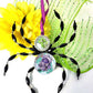 Black and Clear Beaded Spider with Skull Head and Cross Ornament