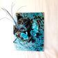 3D Canvas Art with Sexy Teal Blue Mask and Teal Blue Roses, 30 x 40 x 15 cm