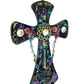 Wooden Cross with Chains, Buttons, Rhinestones, Gears and Skulls