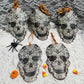 Ornament, Fabric Cut Out of a Skull with Spider Webs