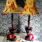 Blood (Fake) Splattered Skull Lamps with Red Roses