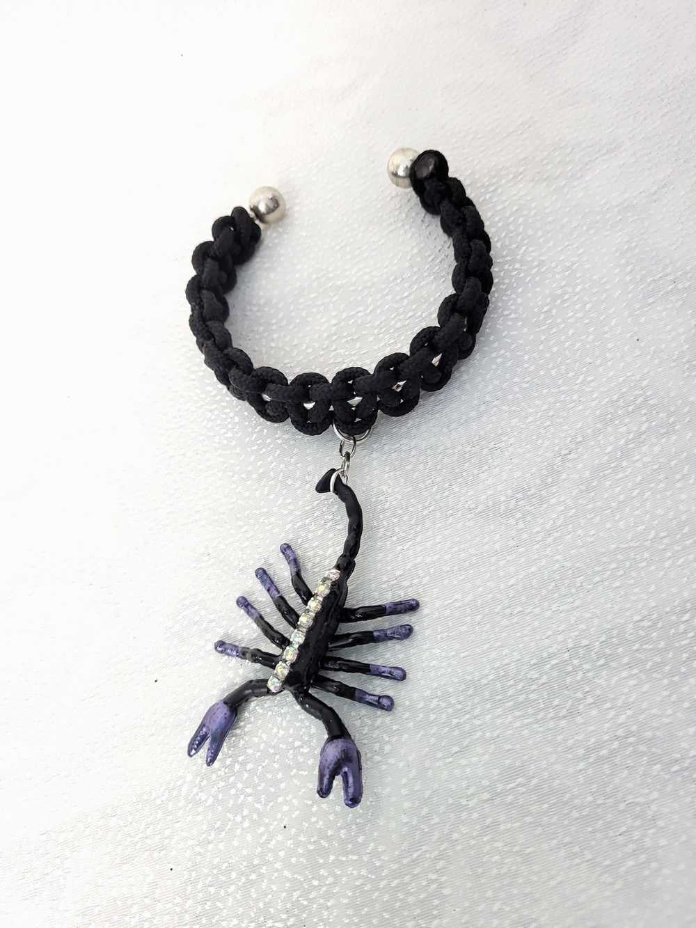 Scorpion Braided Black  Open Bracelet