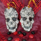 Ornament, Fabric Cut Out of a Skull with Spider Webs
