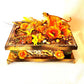 Jewelry Box with Orange & Yellow Flowers and a Tiger, Safari Themed