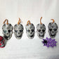Ornament, Fabric Cut Out of a Skull with Spider Webs