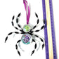 Black and Clear Beaded Spider with Skull Head and Cross Ornament