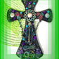 Wooden Cross with Chains, Buttons, Rhinestones, Gears and Skulls