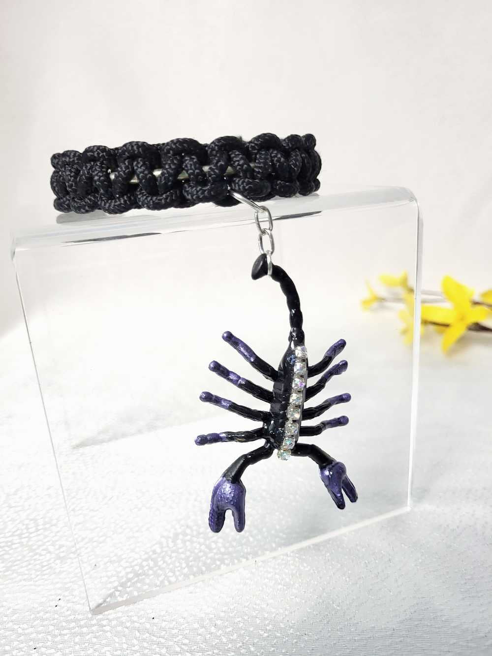 Scorpion Braided Black  Open Bracelet