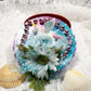 Recycled Round Jewelry Box with a Flying Pink Unicorn and a Daisy