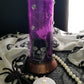 18 cm Tall Purple Glass Flower Vase with Skulls