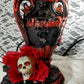 Blood (Fake) Splattered Skull Lamps with Red Roses