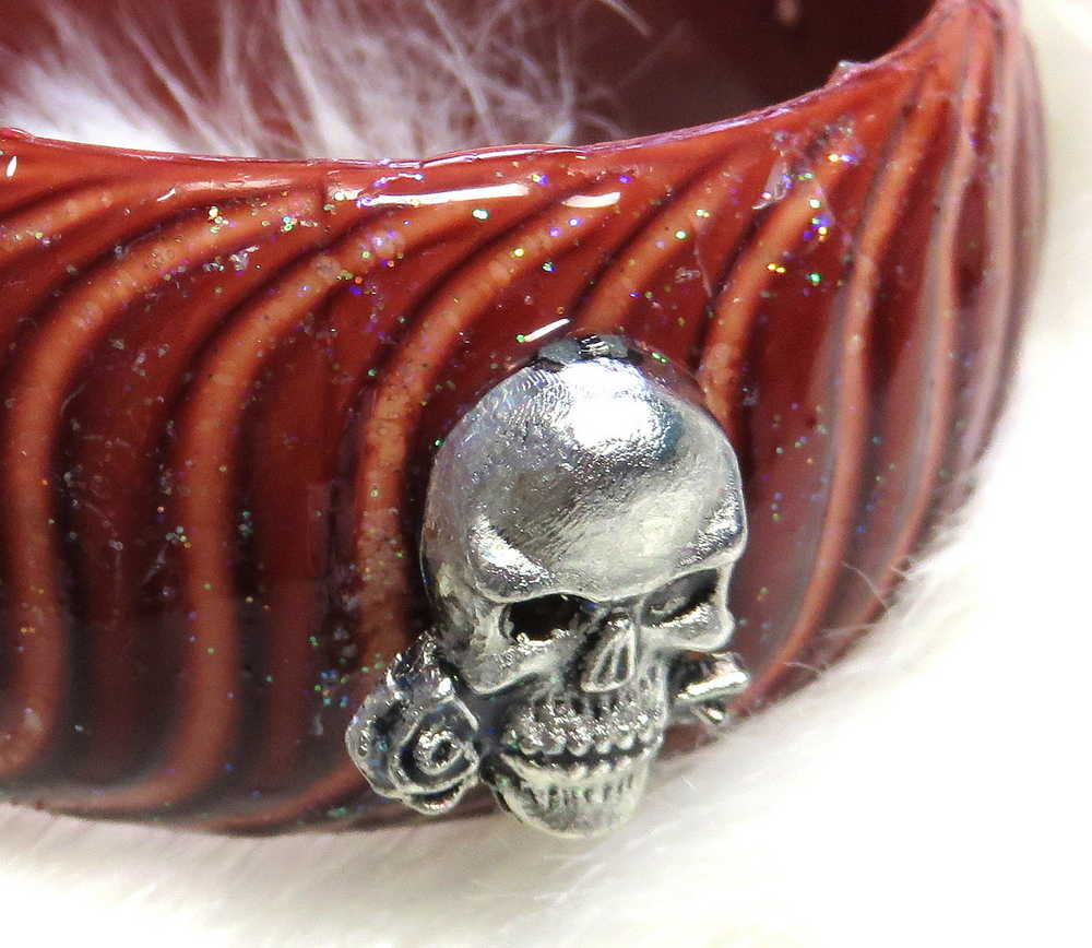 Skull Bangle, Rusty Brown Bracelet