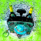 Double Wooden Wine Box, Carrier, Holds 2-750ml Bottles, Has a Skull Wearing a Cowboy Hat