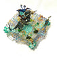Mutant Troll Warrior Riding a T Rex in a Glass Vintage Dish, Collector Piece 