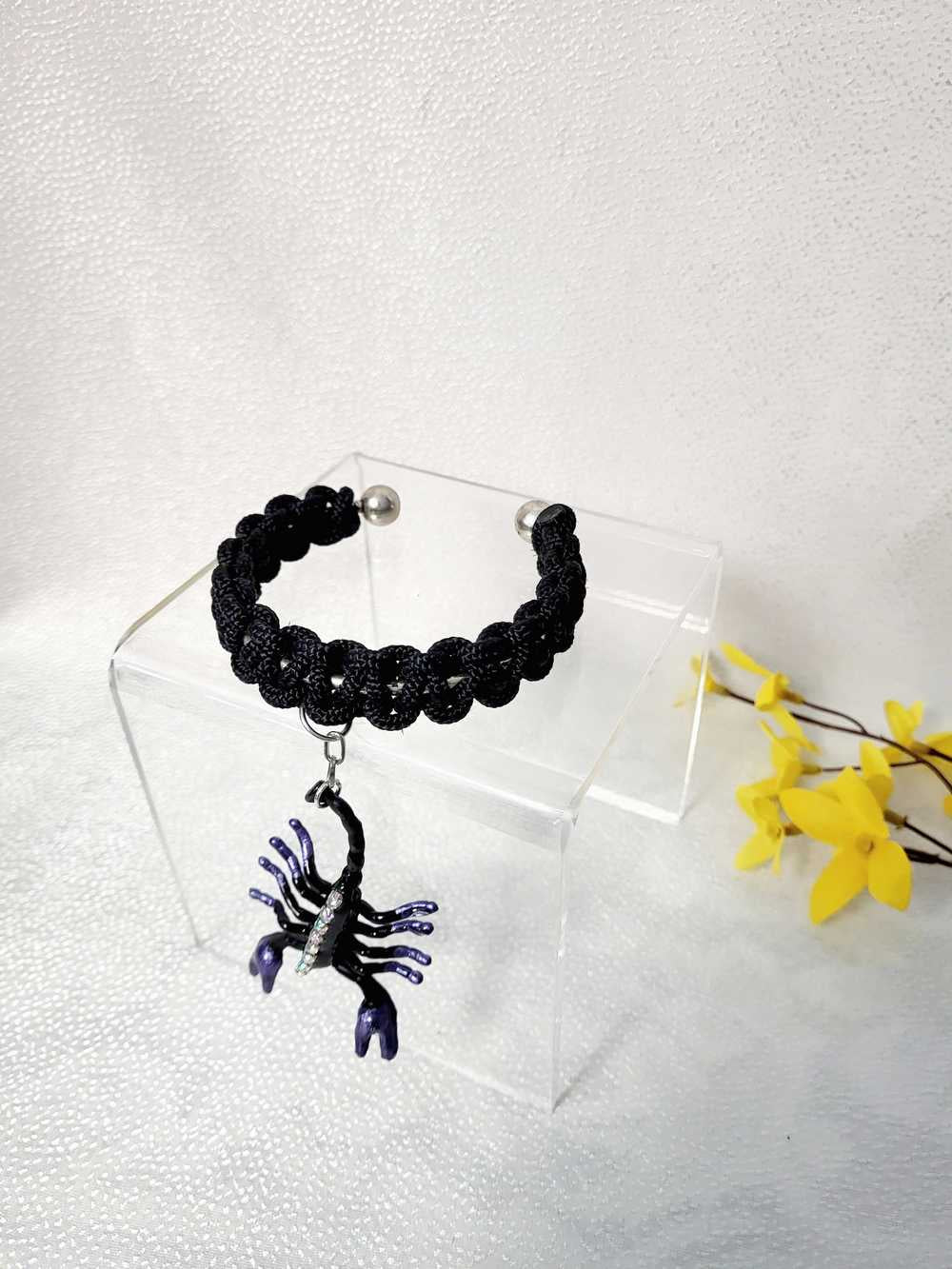 Scorpion Braided Black  Open Bracelet