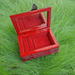 Small Red and Black Jewelry Box with a Skull and a Red Rose