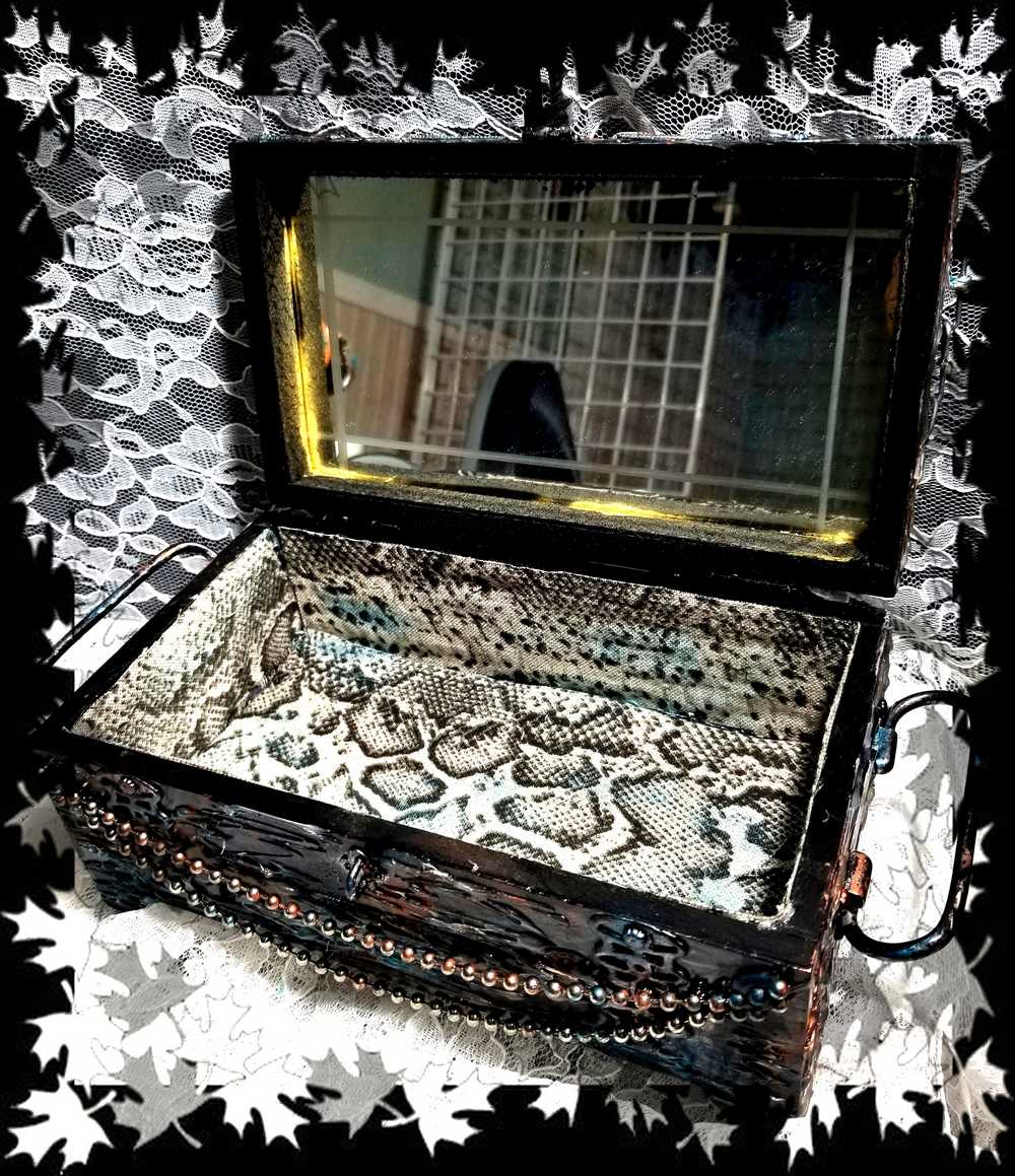 Goth, Punk, Metal Head Stash Container, Jewelry Box with Gears and Keys