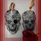 Ornament, Fabric Cut Out of a Skull with Spider Webs