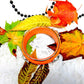 Orange Bangle, Bracelet with 4 Skulls