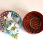 Recycled Round Jewelry Box with a Flying Pink Unicorn and a Daisy