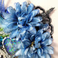 Wooden Heart Wall Decor with Lattice Heart Cut Outs, Blue Flowers