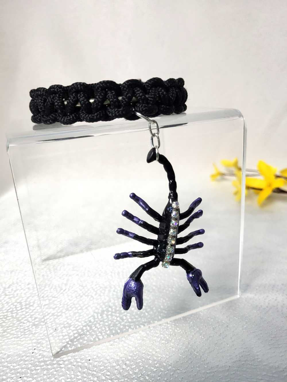 Scorpion Braided Black  Open Bracelet